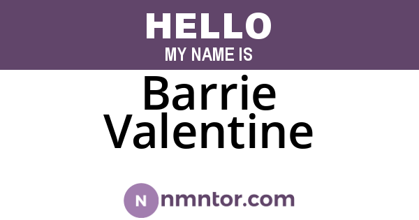 Barrie Valentine