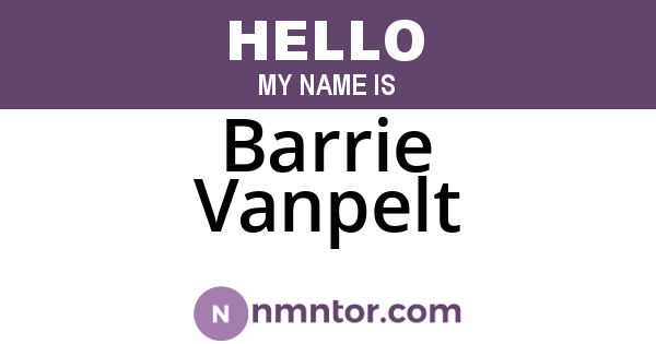 Barrie Vanpelt