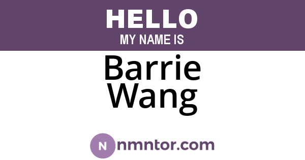 Barrie Wang