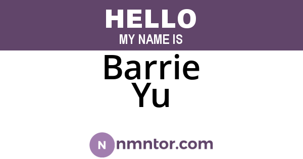 Barrie Yu