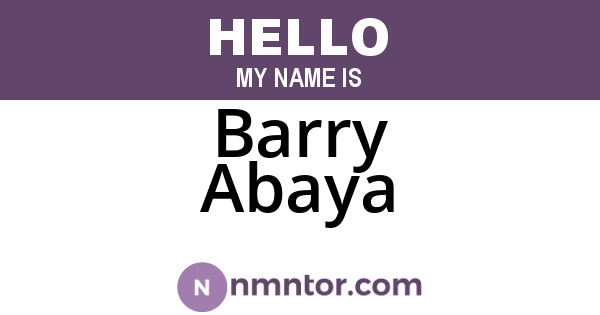 Barry Abaya