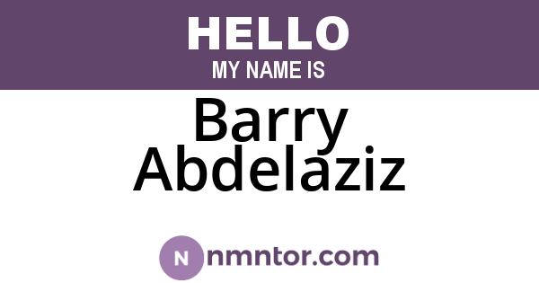 Barry Abdelaziz