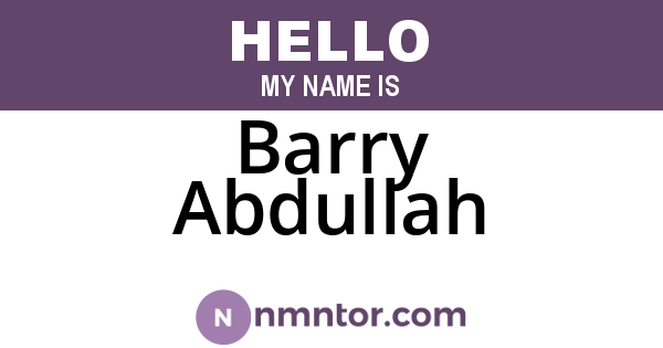 Barry Abdullah