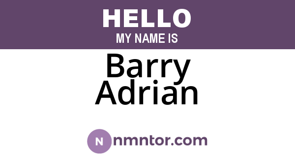 Barry Adrian