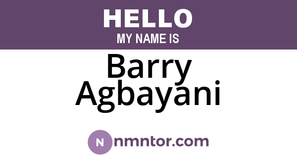 Barry Agbayani