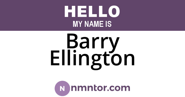 Barry Ellington