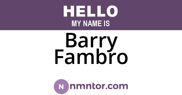 Barry Fambro