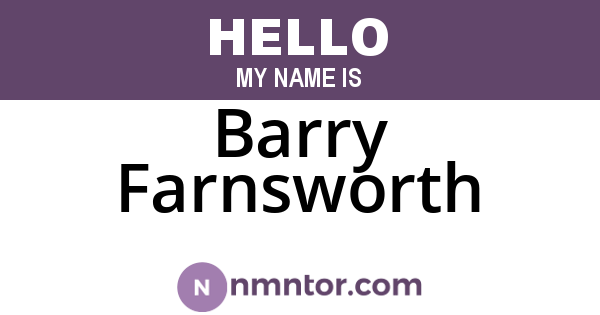 Barry Farnsworth
