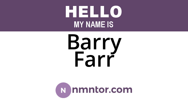Barry Farr