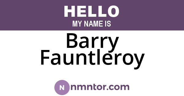 Barry Fauntleroy