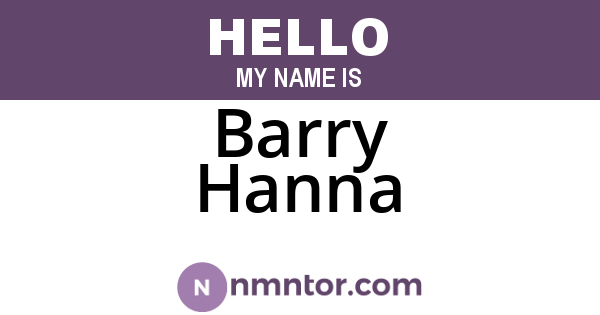 Barry Hanna
