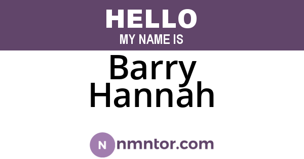 Barry Hannah