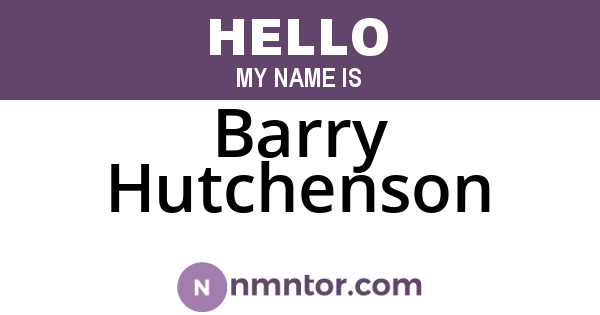Barry Hutchenson