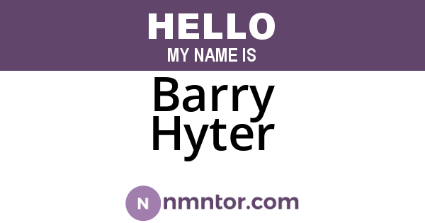 Barry Hyter