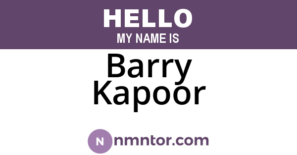 Barry Kapoor
