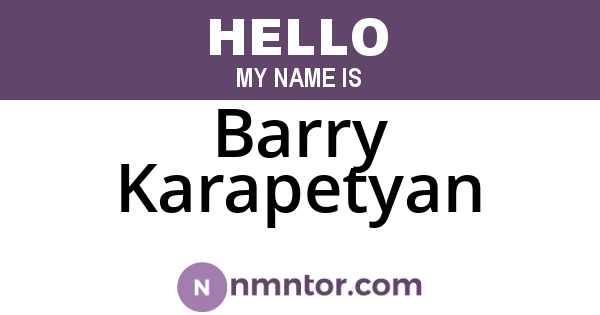 Barry Karapetyan