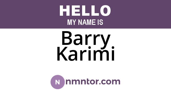 Barry Karimi