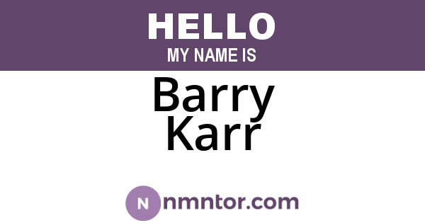 Barry Karr