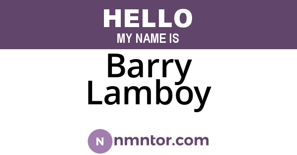 Barry Lamboy