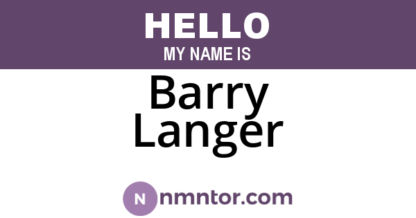 Barry Langer