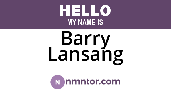 Barry Lansang