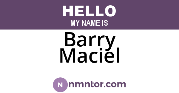 Barry Maciel