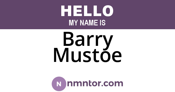 Barry Mustoe