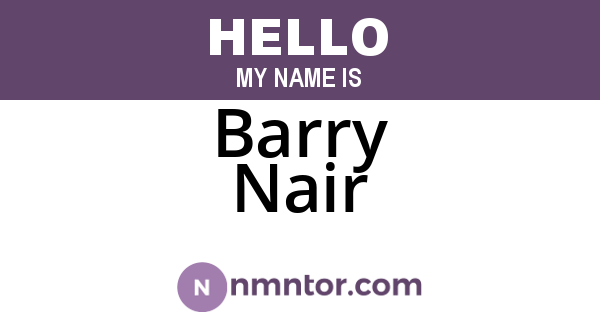 Barry Nair