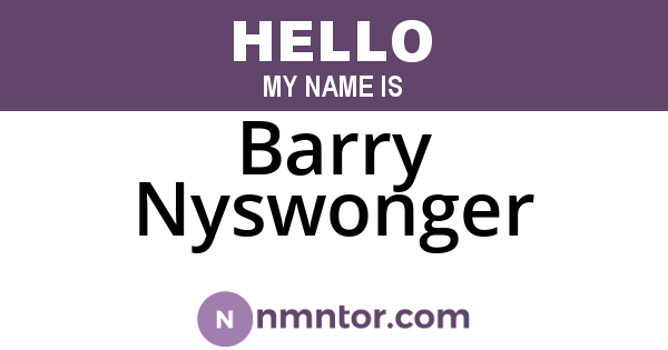 Barry Nyswonger