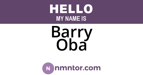 Barry Oba