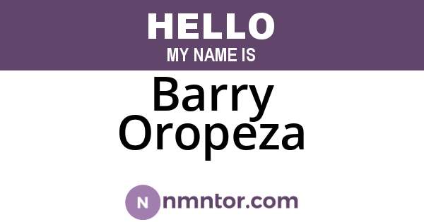 Barry Oropeza