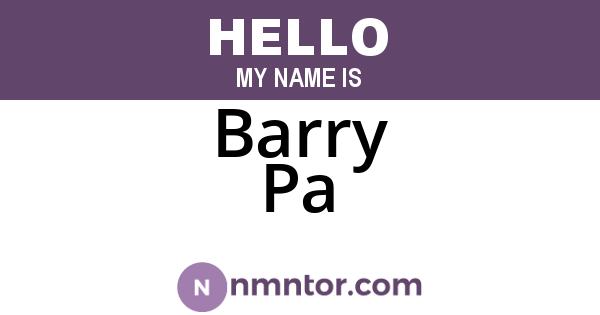Barry Pa
