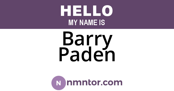 Barry Paden