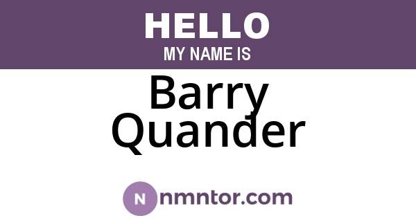 Barry Quander