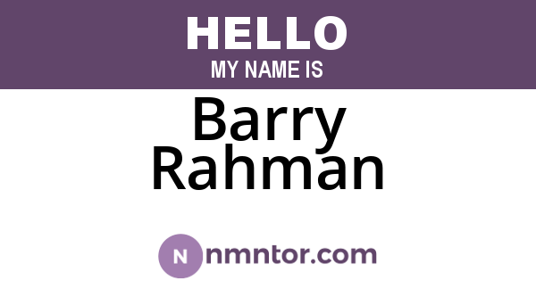 Barry Rahman