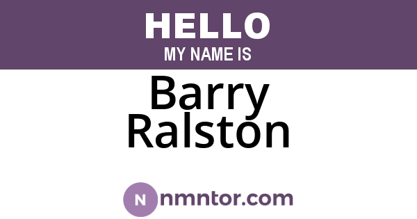 Barry Ralston