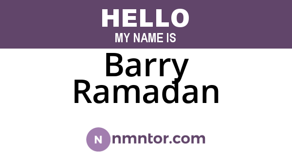 Barry Ramadan