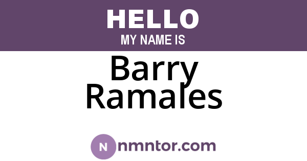 Barry Ramales