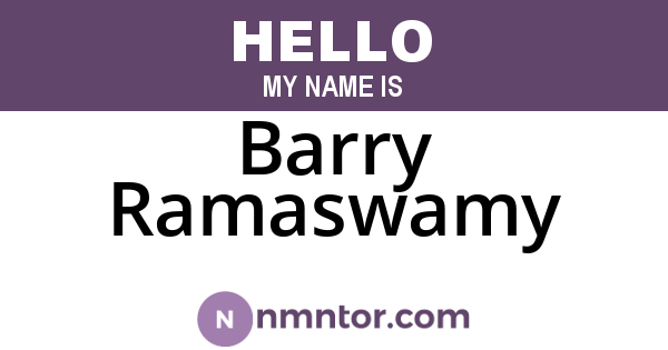 Barry Ramaswamy