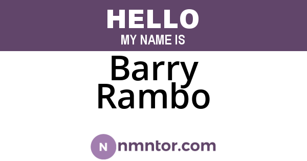 Barry Rambo