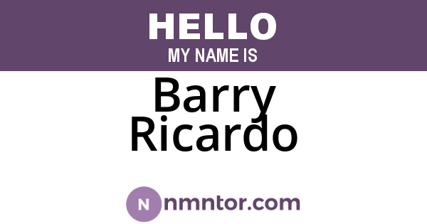 Barry Ricardo