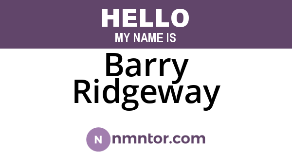 Barry Ridgeway