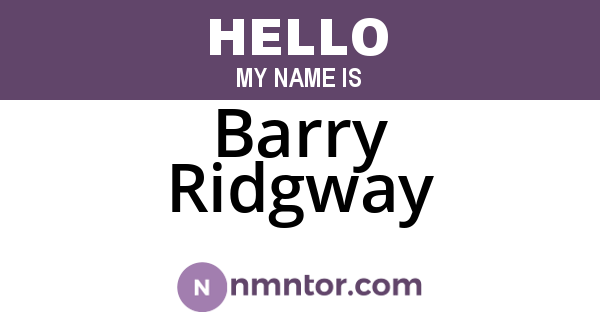 Barry Ridgway
