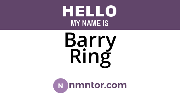 Barry Ring