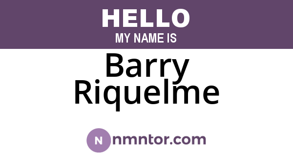 Barry Riquelme