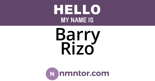 Barry Rizo