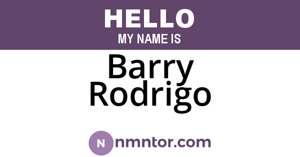 Barry Rodrigo