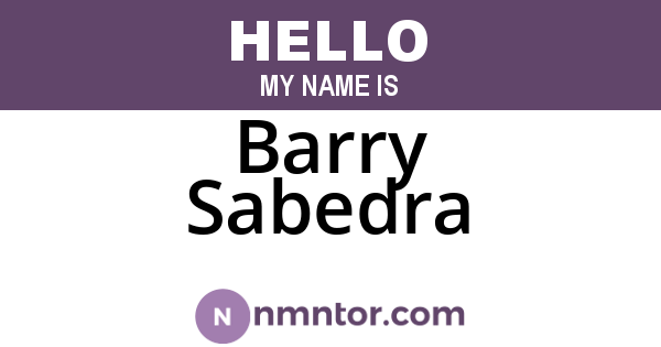 Barry Sabedra