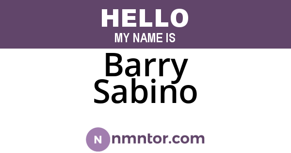 Barry Sabino