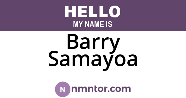 Barry Samayoa